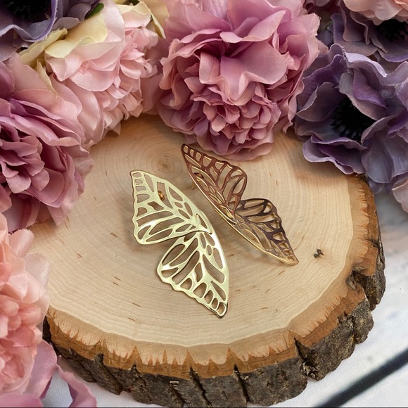 Stunning Boho Oversized Butterfly Wing Earrings - Picture 12 of 16